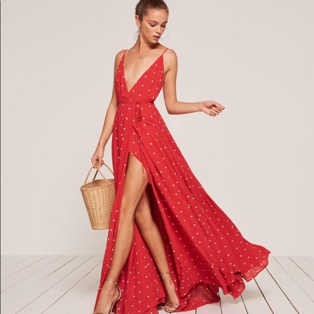 Reformation Callalily Dress Red Size 2